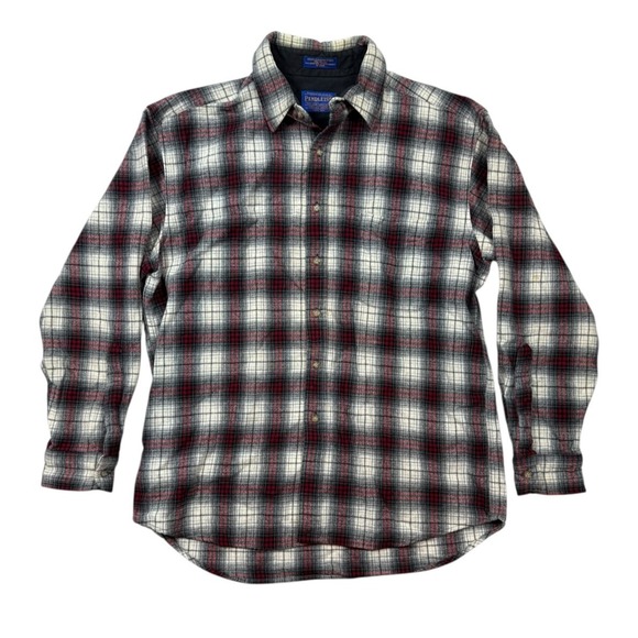 Pendleton Other - Vtg Pendleton Men 100% Virgin Wool Flannel Red Black Plaid Large